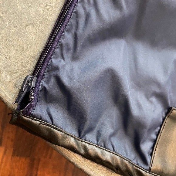 Vintage SKYR Side Zip Nylon Windbreaker Ski Snow Pants Navy Blue Womens Large - Picture 7 of 13